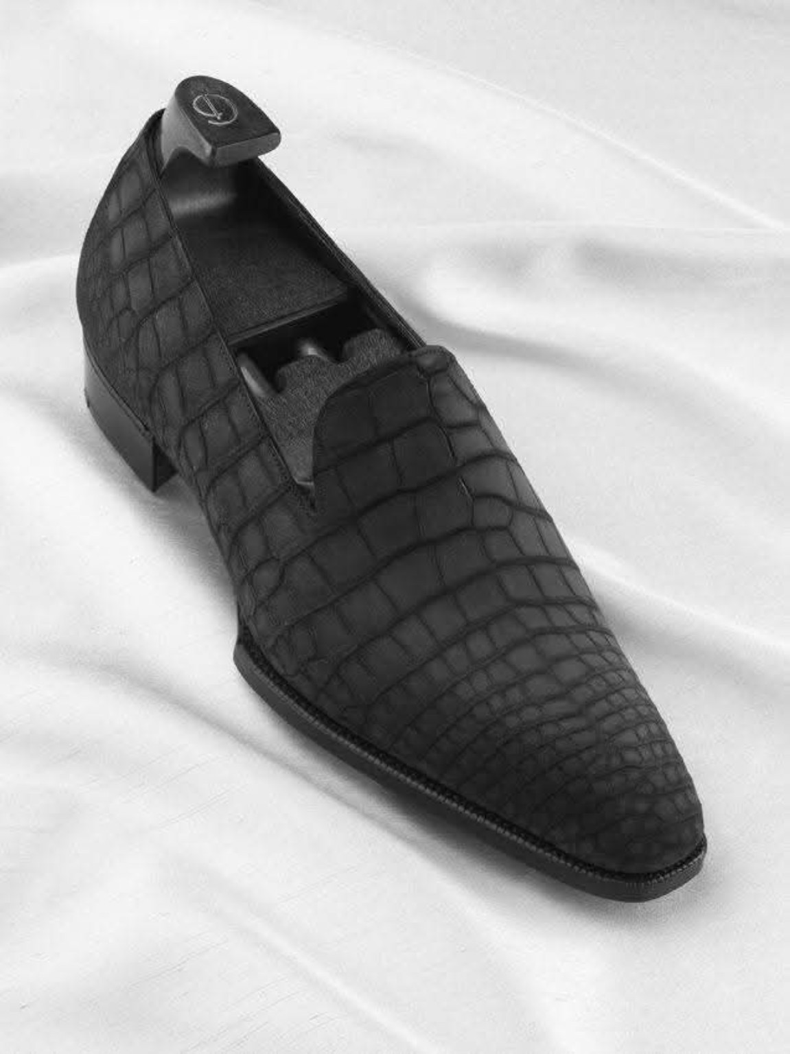 Textured Black Formal Loafers