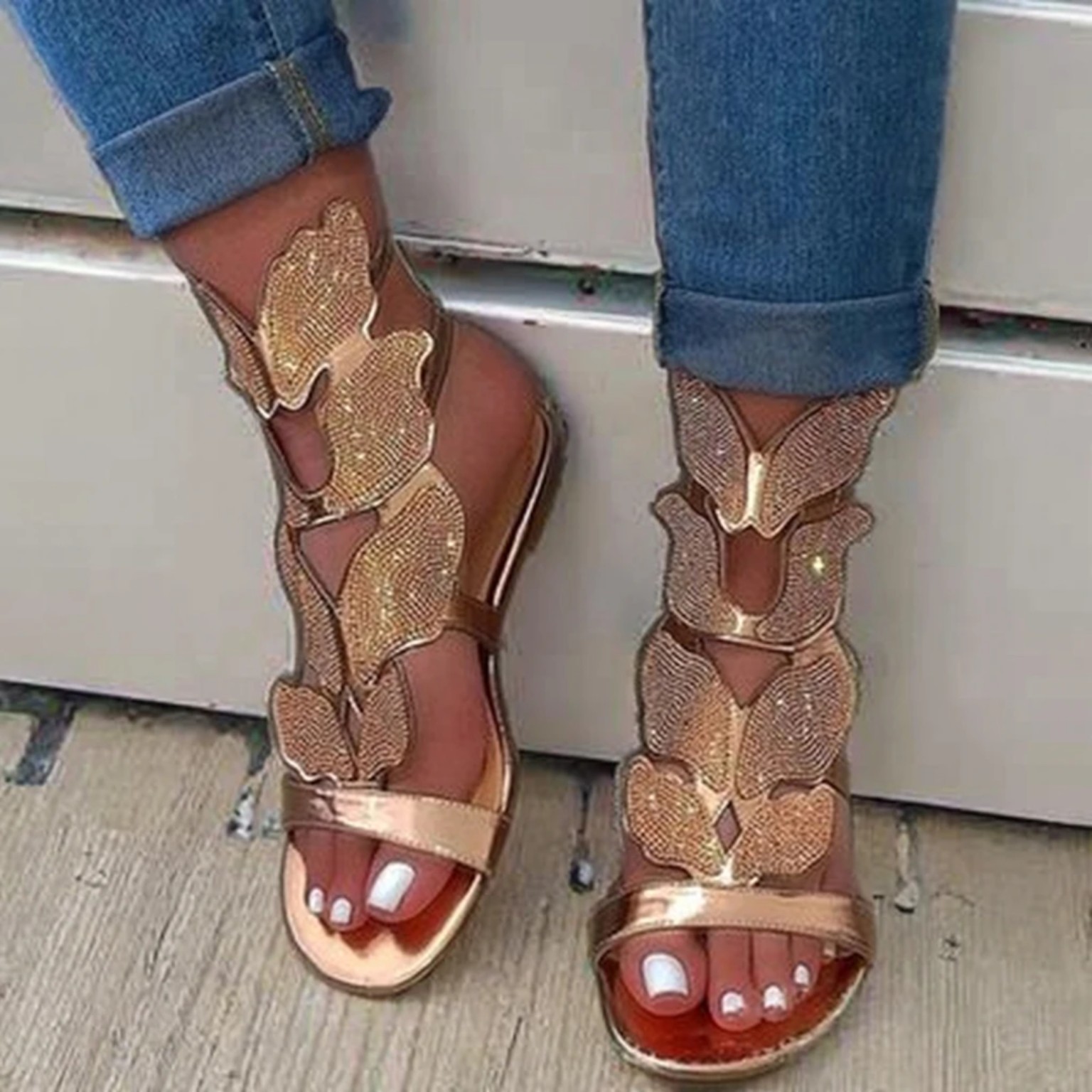 Butterfly Crystal Sandals