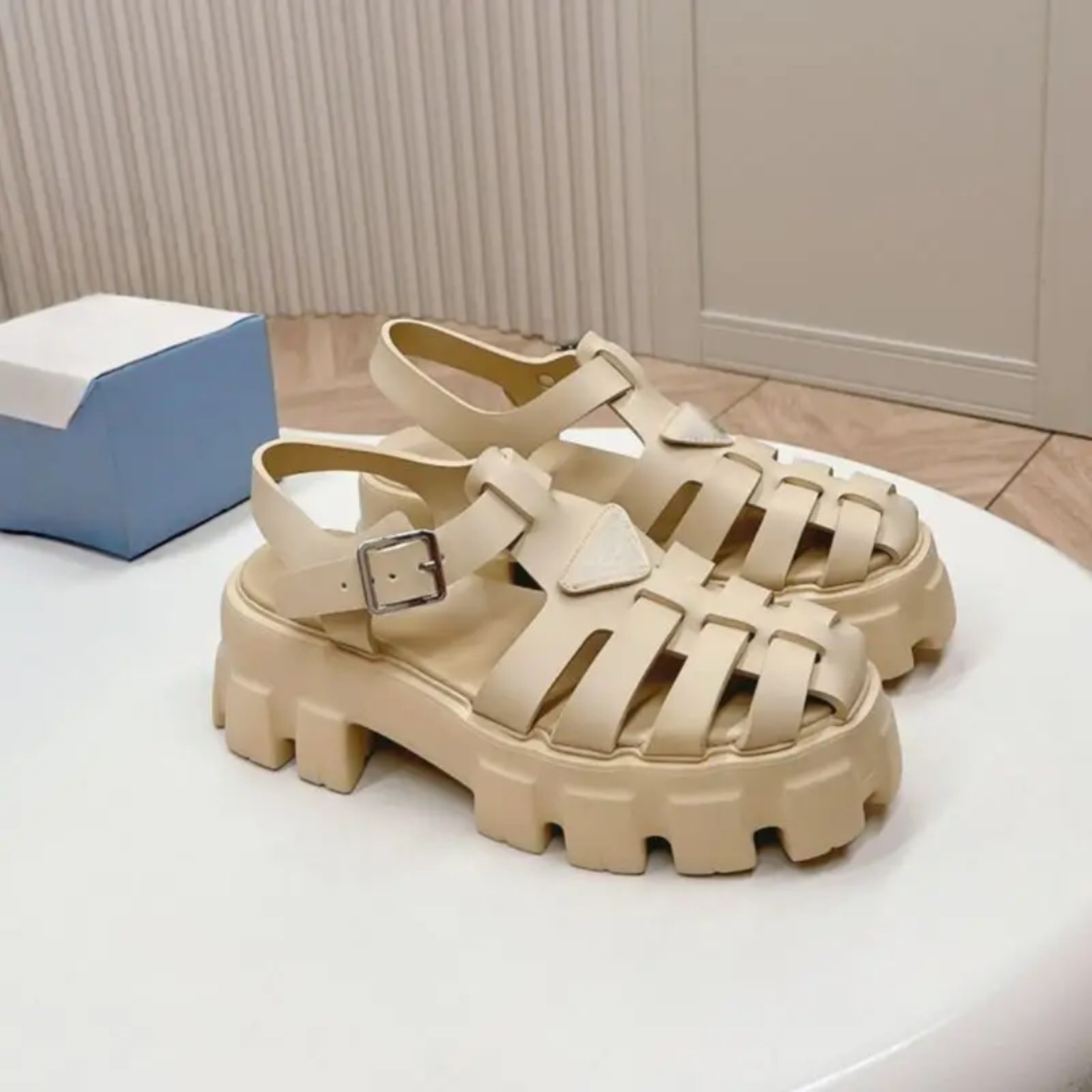 Cream Chunky Fisherman Sandals