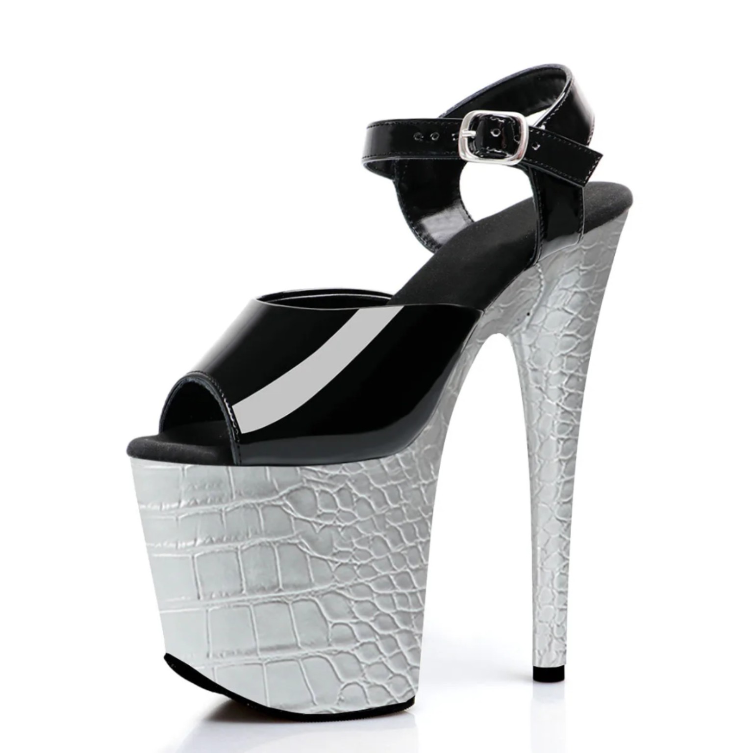 Black Silver Platform Heels