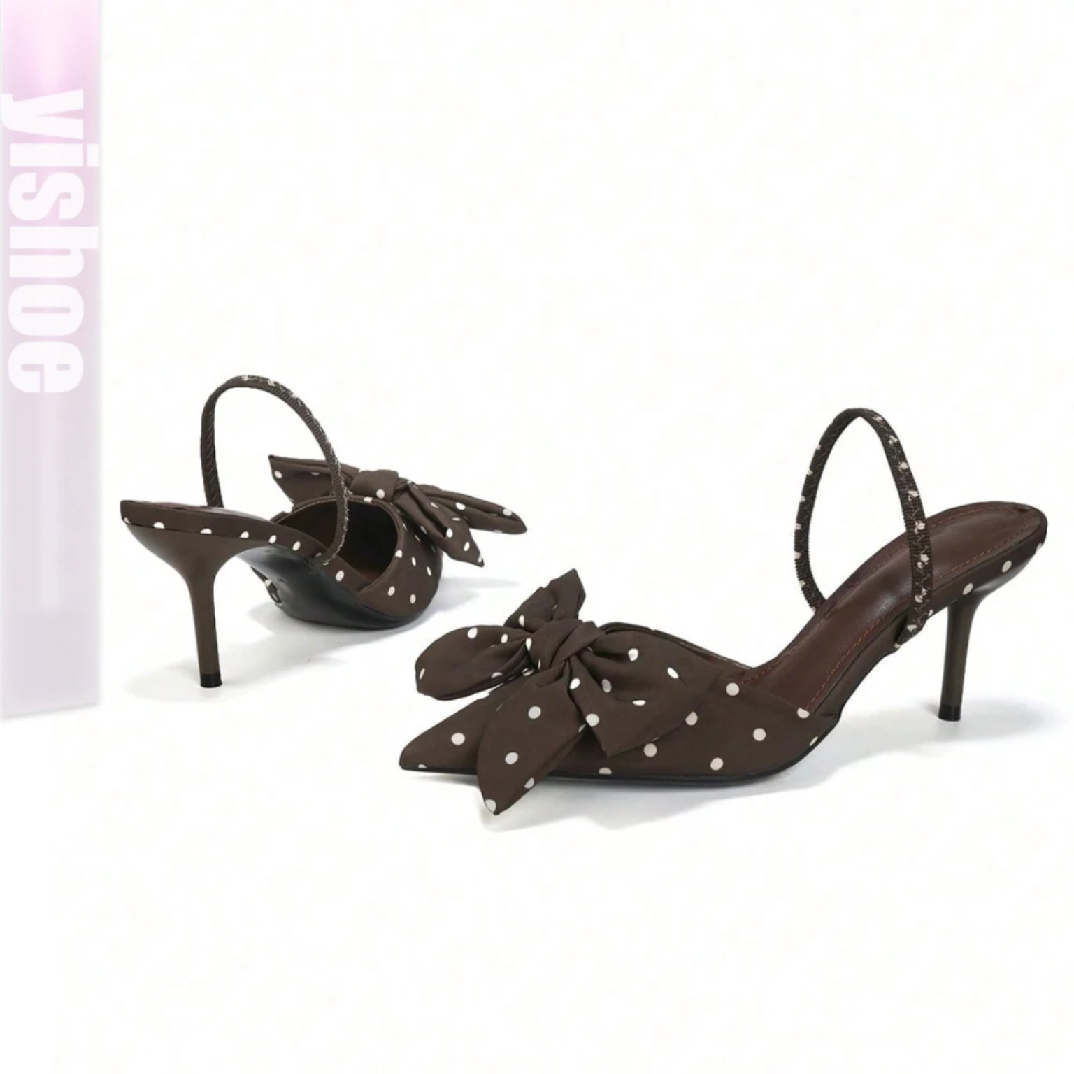 Chocolate Bow Slingback Heels