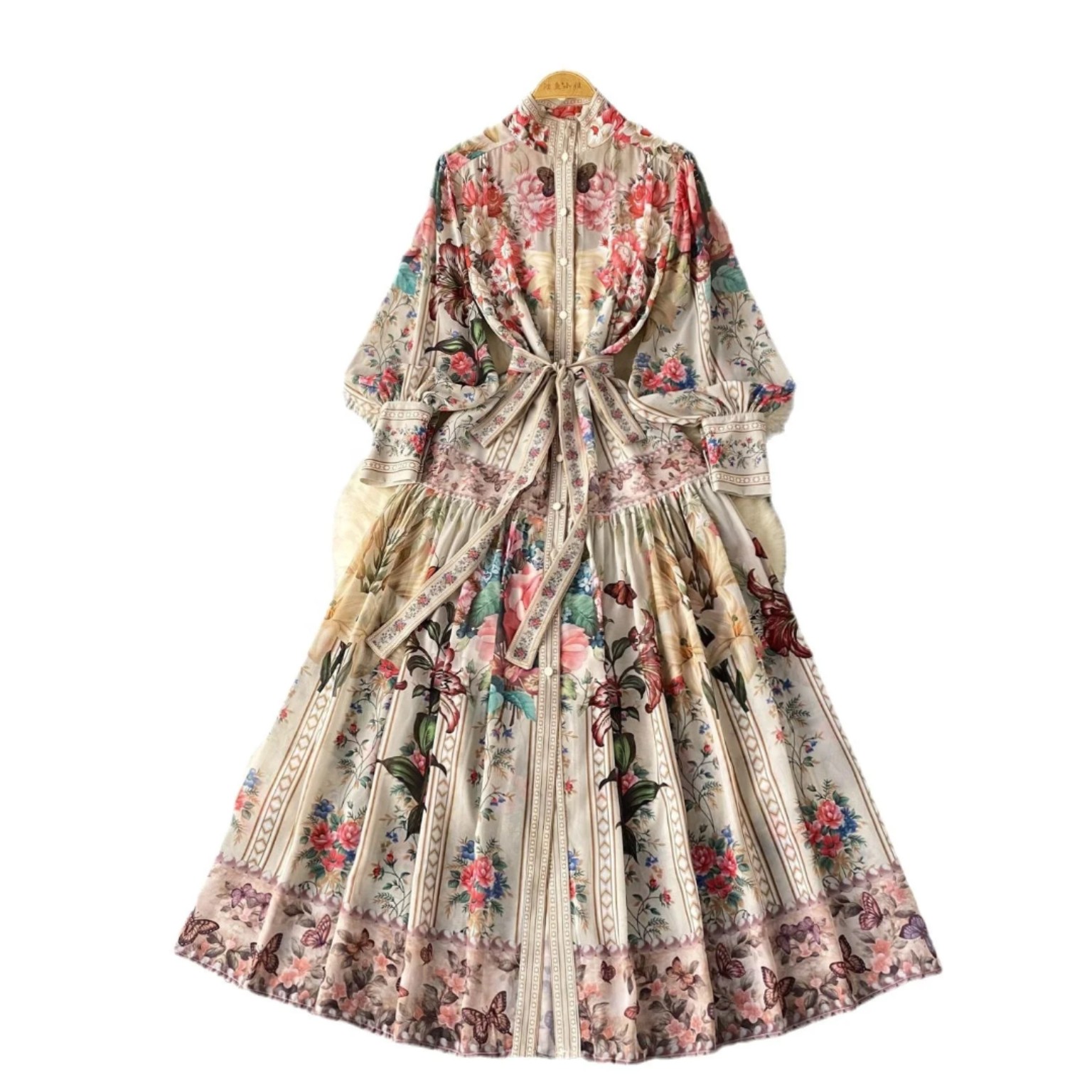 Vintage Garden Belted Maxi Dress II
