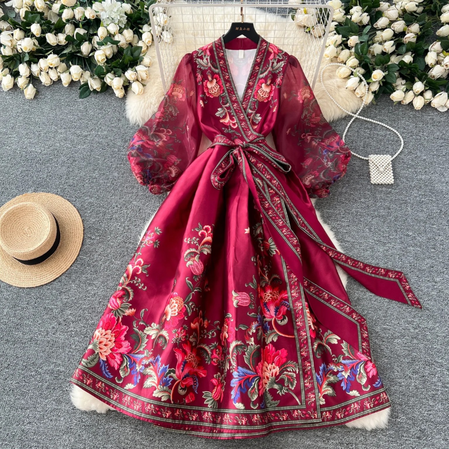 Ruby Garden Wrap Maxi Dress