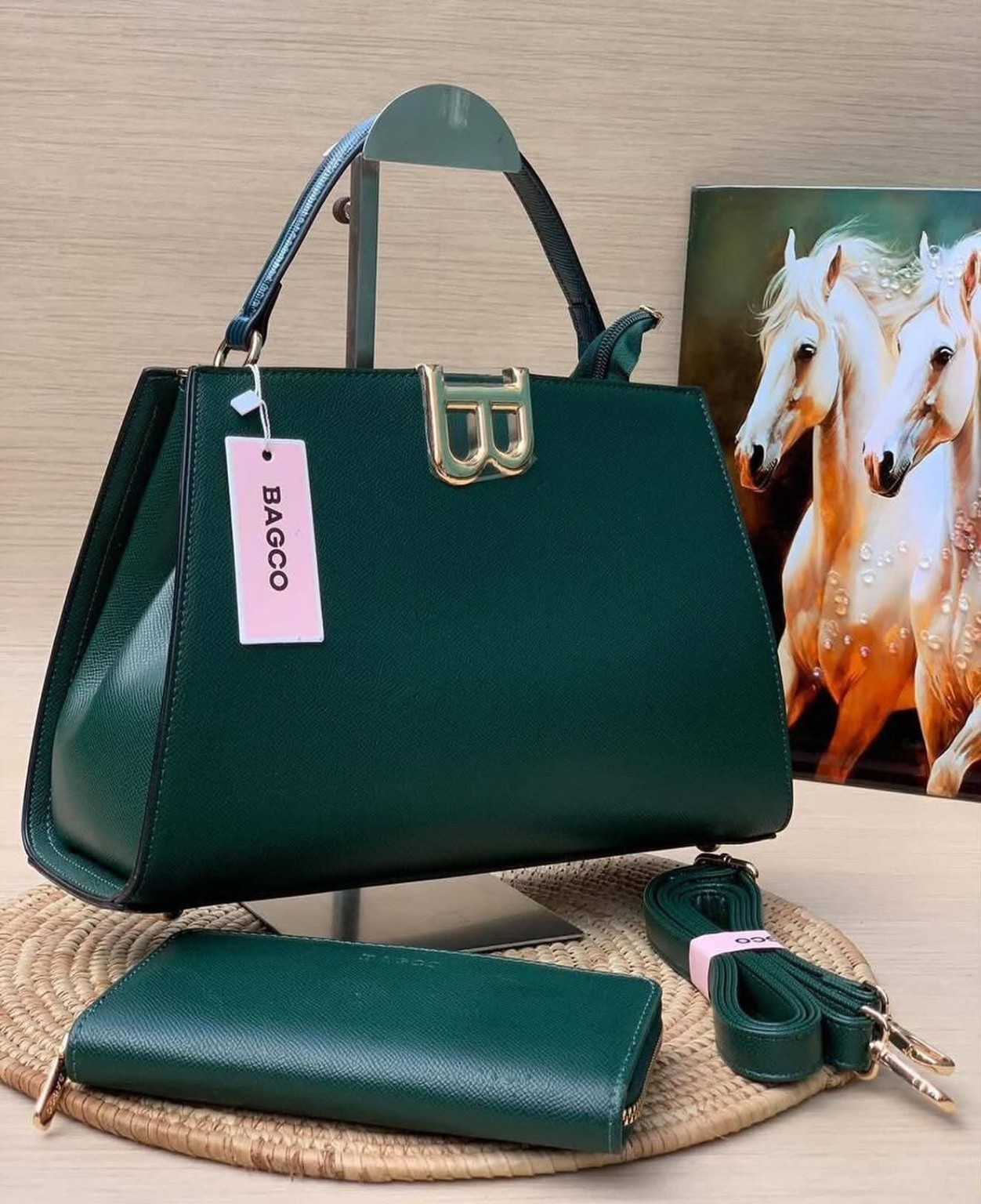 Emerald Structured Tote Set