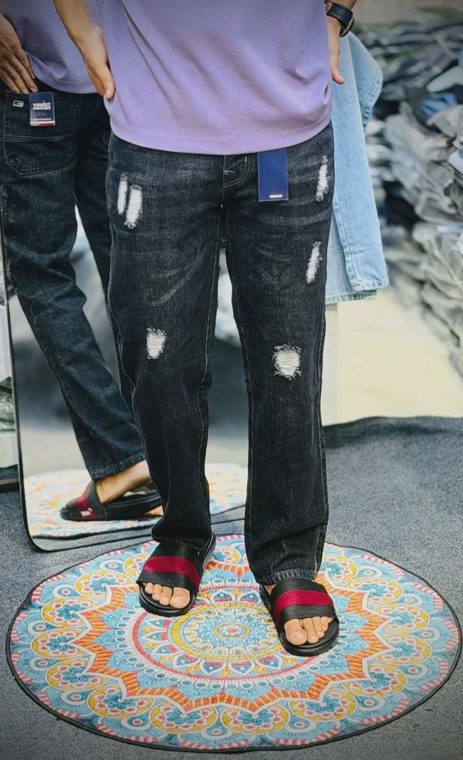 Relaxed Cargo Denim