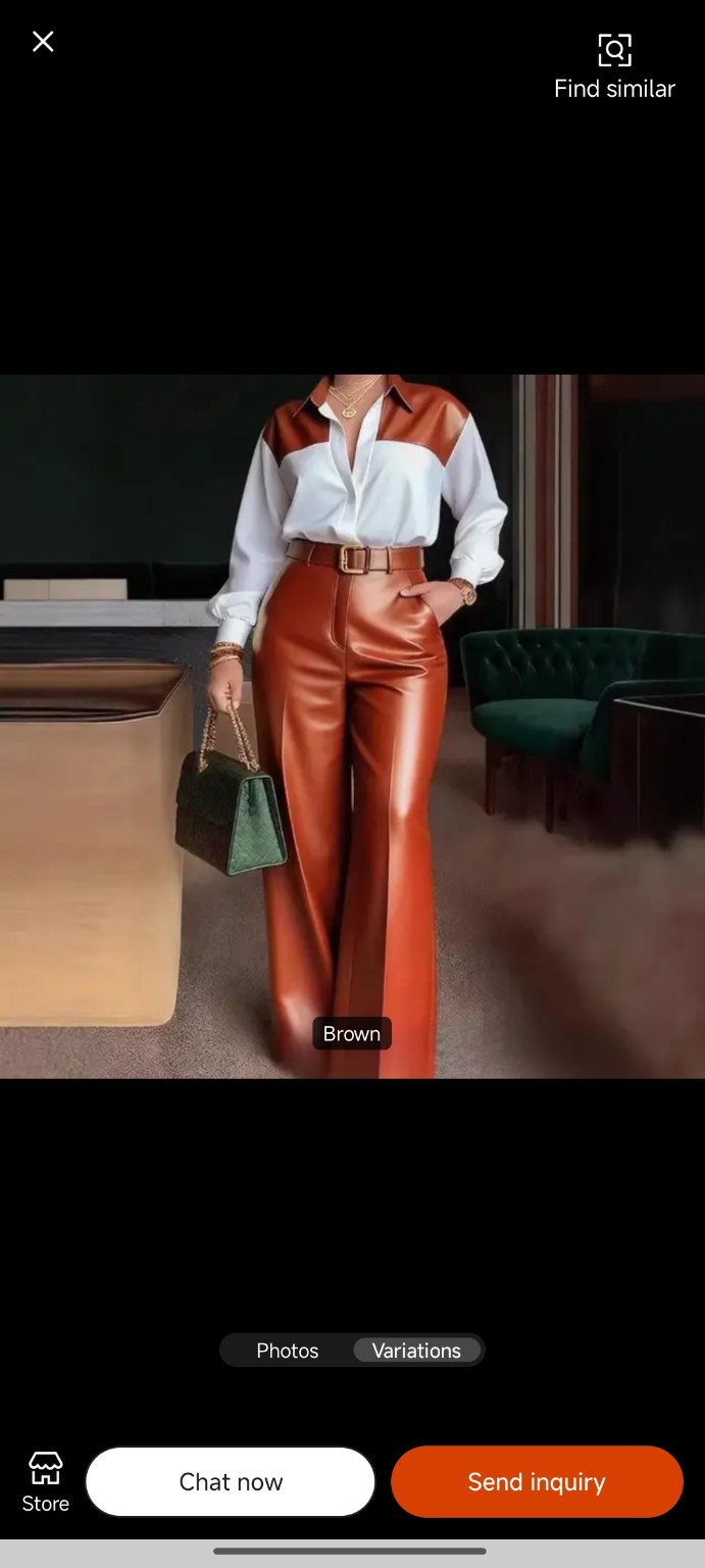 Cognac Luxe Two-Piece Set